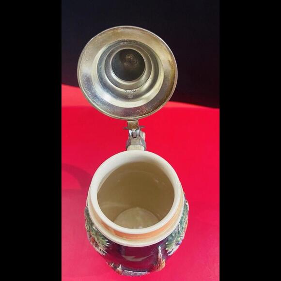 ❤️SOLD❤️Vintage DBGM Western Germany German Beer Stein with Pewter Lid. 7" in. - Picture 5 of 7